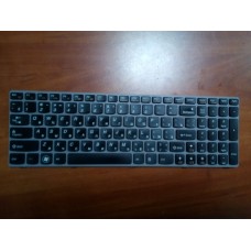 Клавиатура для ноутбука Lenovo IdeaPad Y570 Series черная с серой рамкой RU/US . Б/У.